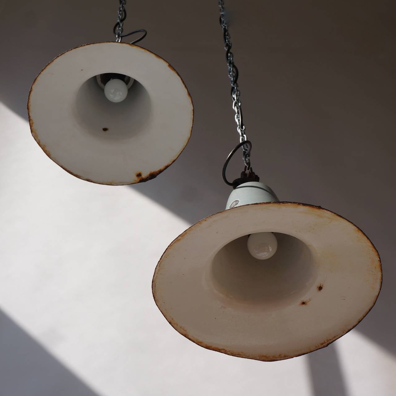 20th Century French Industrial Metal Pendants