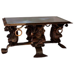 Unique Mid-Century Modern Rustic Metal Coffee Table 3