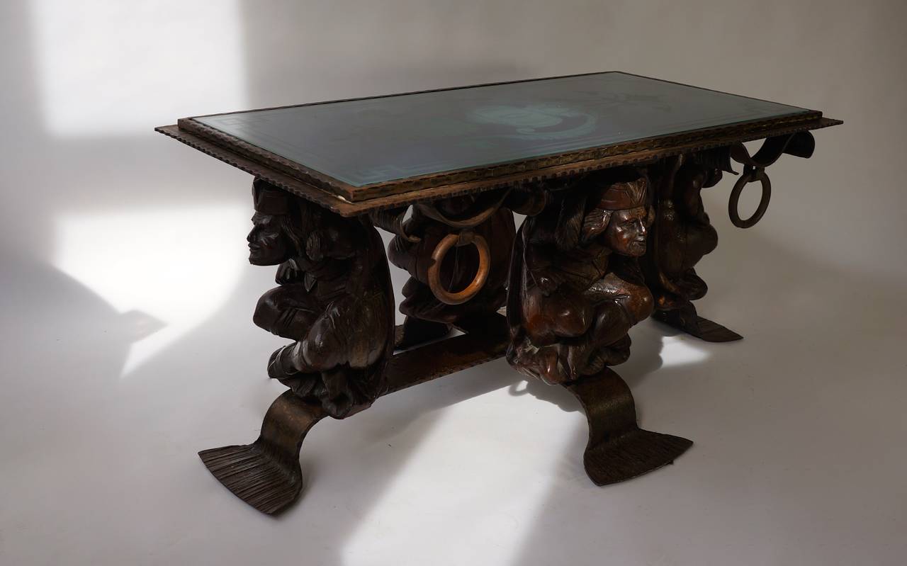 20ième siècle Table basse unique en métal rustique de style mi-siècle moderne en vente