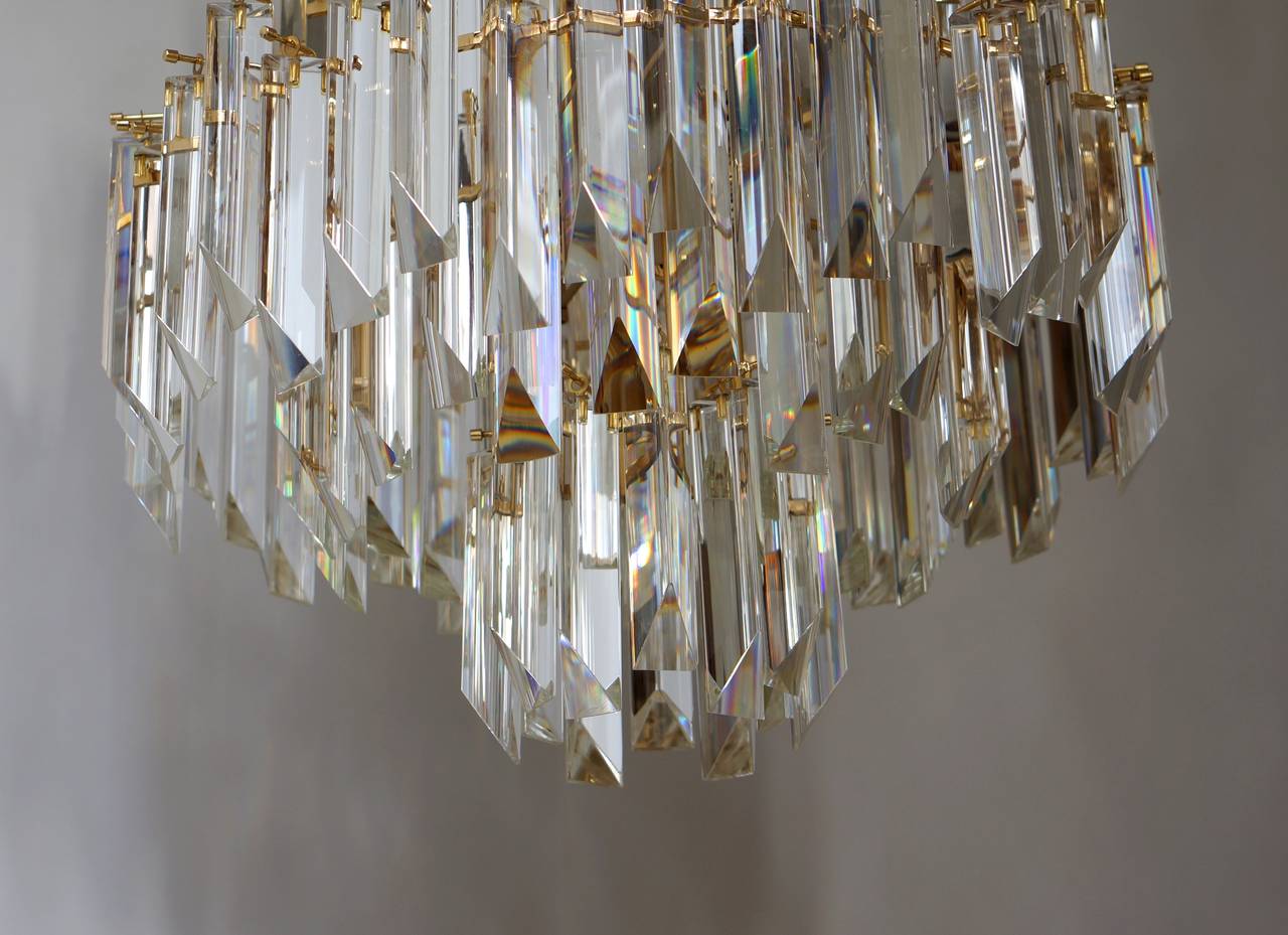 Italian Brass gilt and Murano Crystal Glass Chandelier 3