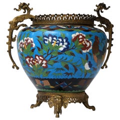 Großer chinesischer Cloisonné-Jardiniere oder Pflanzgefäß