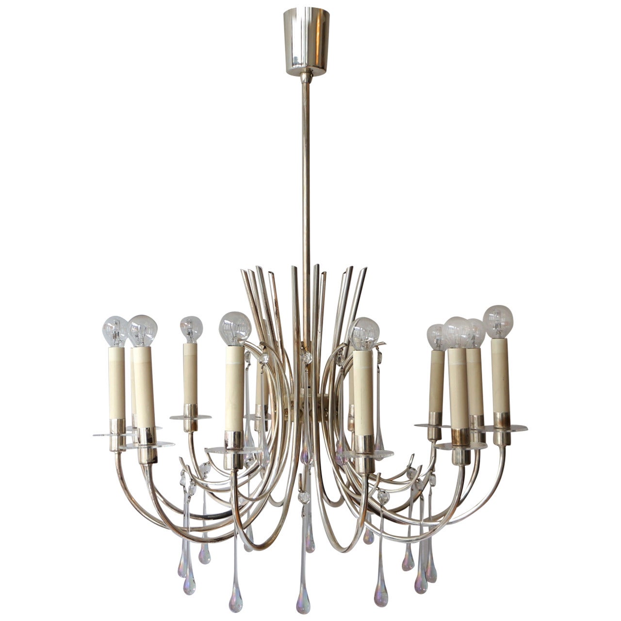 1970s Modernist Polished Aluminum Chandelier