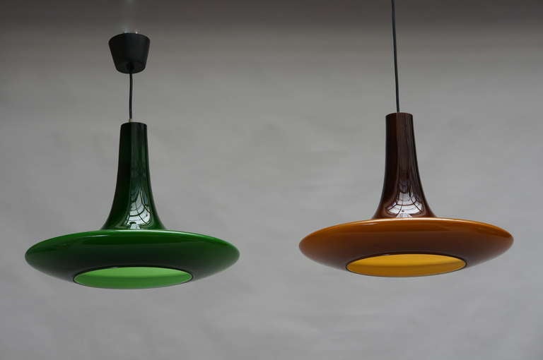 Two Glass Pendant Lights  For Sale 4