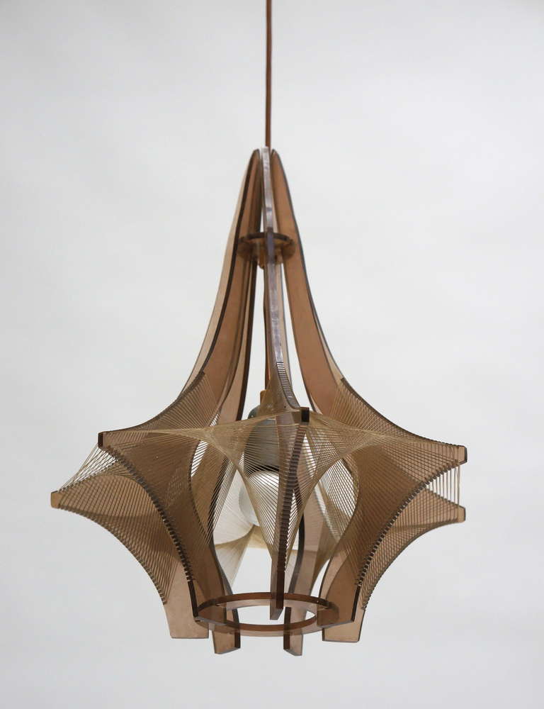 Fiberglass Swag Hanging Lamp by Paul Secon for Sompex For Sale