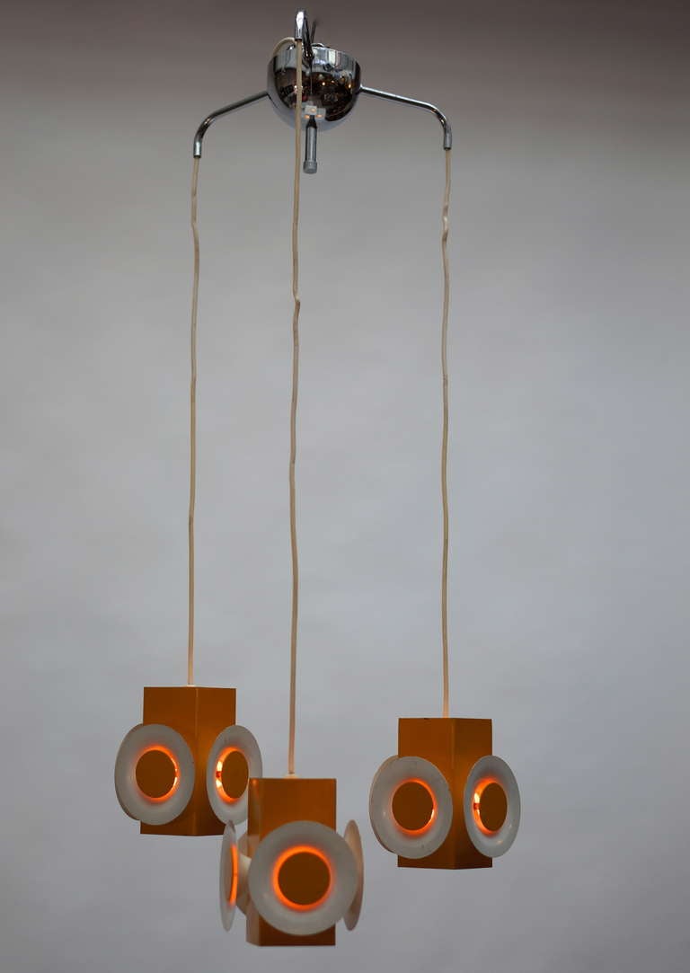 A pair of 1960s Raak hanging lamps.