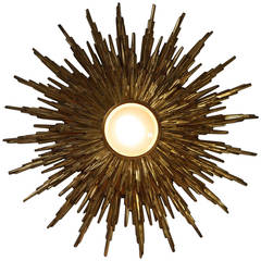 Large Italian  Sunburst Wall Sconce Or Flush Mount