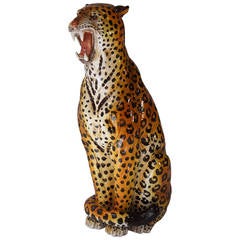 Retro Lifesize Cheetah Sculpture