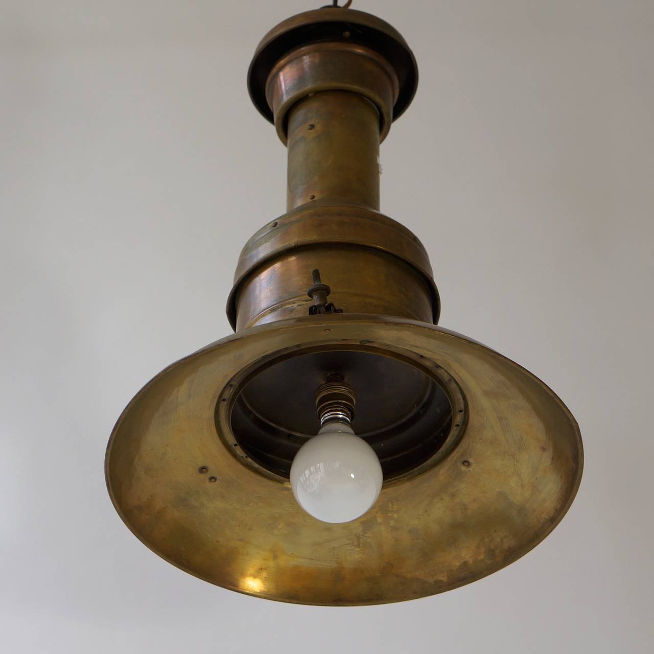 20th Century Industrial Copper Pendant Light