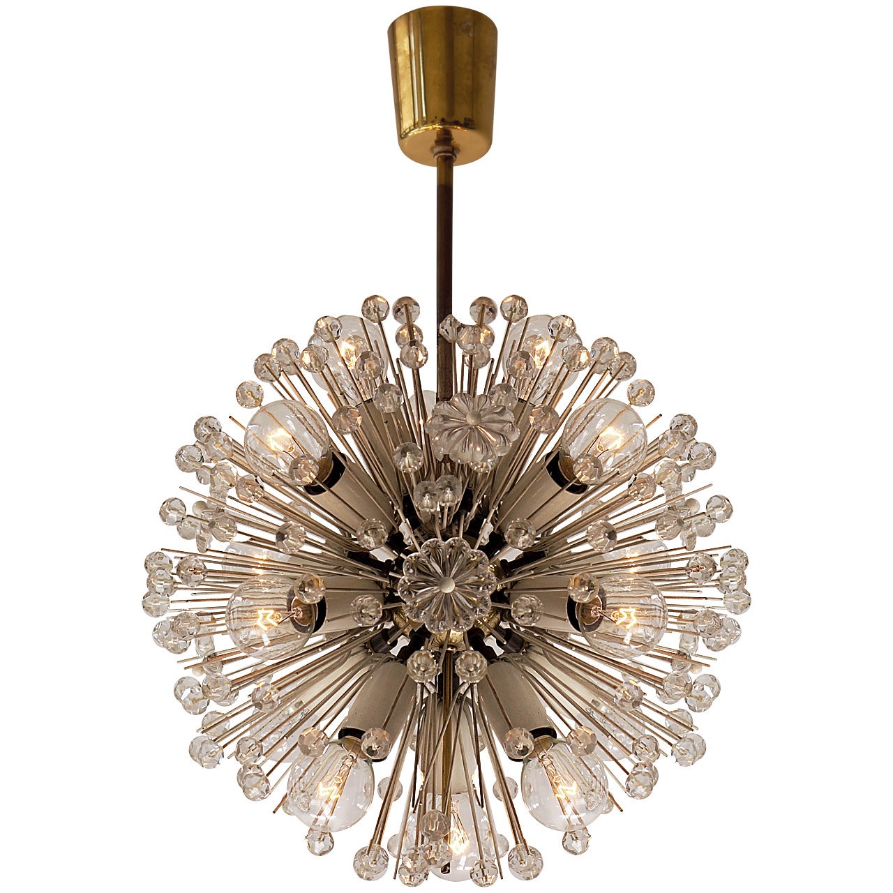 Brass and Glass Emil Stejnar Sputnik Chandelier