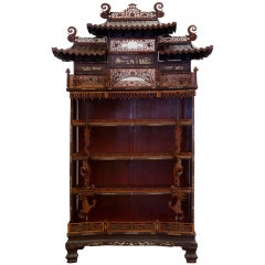 Rare and Beautiful Architectural Pagode Display Cabinet, China