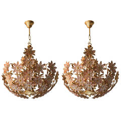 Pair of Italian Flower Chandeliers