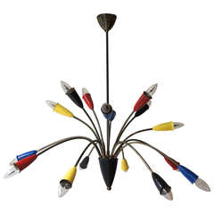 Impressive Italian, Sixteen-Arm Chandelier in the Style of Stilnovo 4
