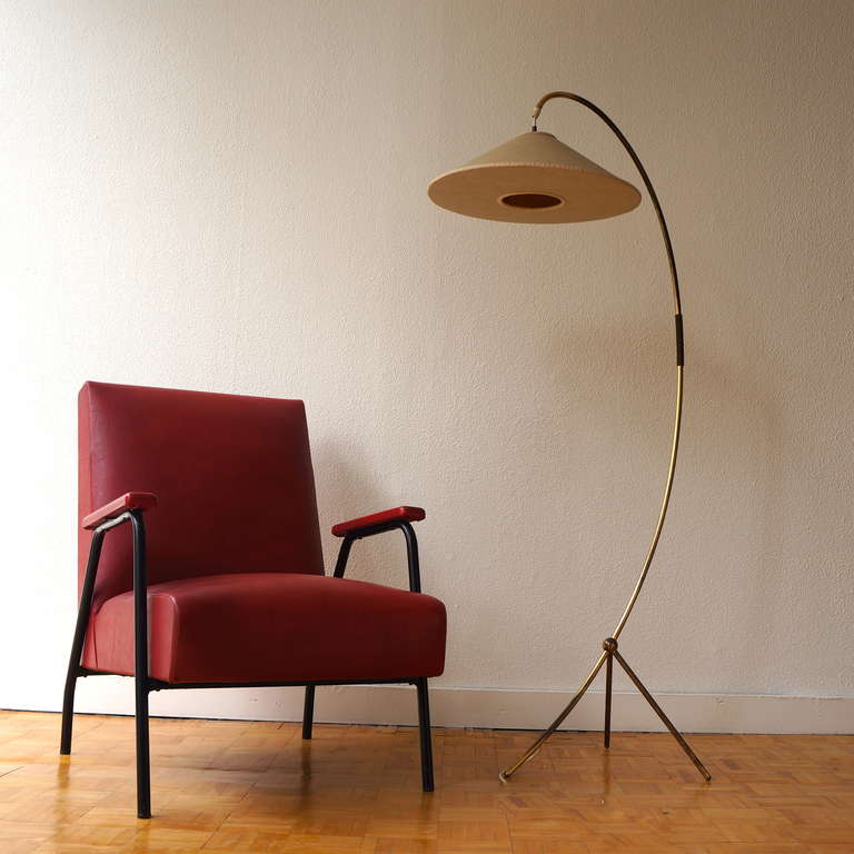 Italian 1950s Standing Lamp in Brass