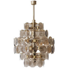 Large Vistosi Chandelier with 71 Murano Glass Discs 2