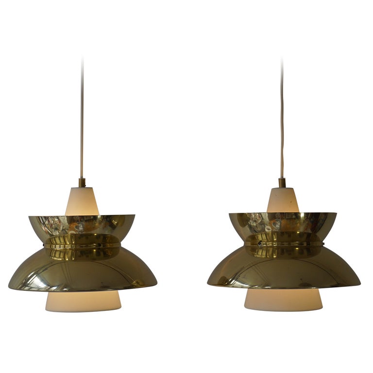 Two Midcentury Pendant Lights by Jørn Utzon For Sale