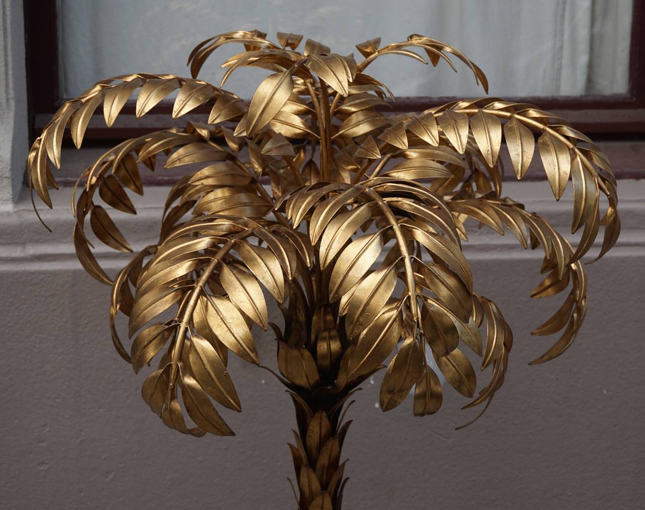 Gilt Metal Palm Tree Floor Lamp by Hans Kögl 2