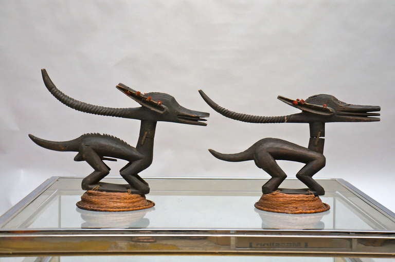 20th Century Chi Wara Headdresses Animal Sculpture , Bambara People, Mali For Sale