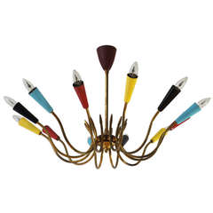 Impressive Italian Twelve-Arm Chandelier in the Style of Stilnovo 10