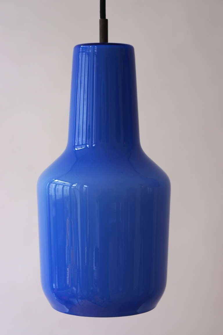 Mid-Century Modern One Blue Venini Massimo Vignelli Pendant Lamp, 1960s
