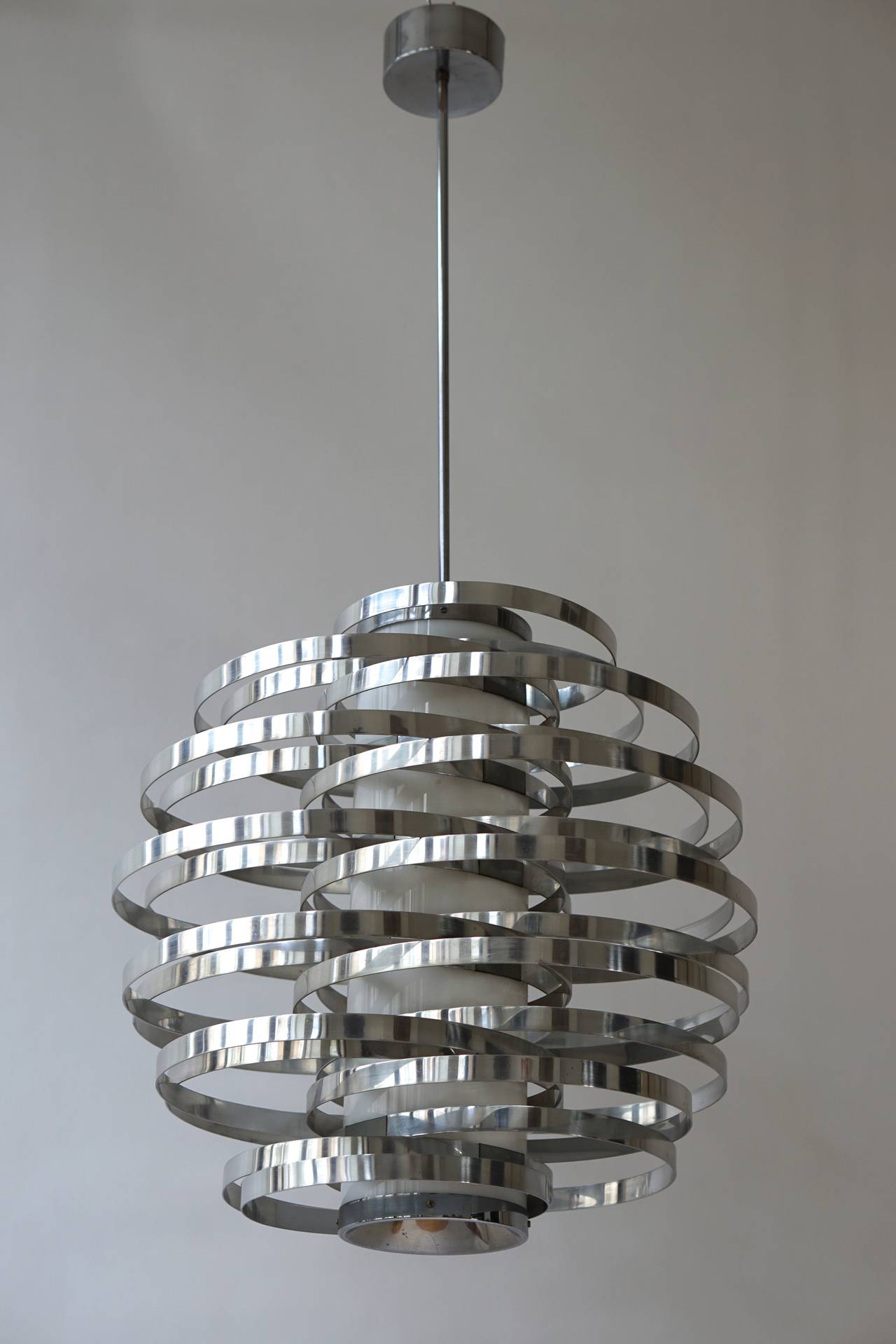 Italian Chandelier for Sciolari in Aluminium and Acrylic, Italy, 1960s