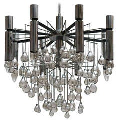 Mid-Century Chrome Chandelier by Sciolari 4