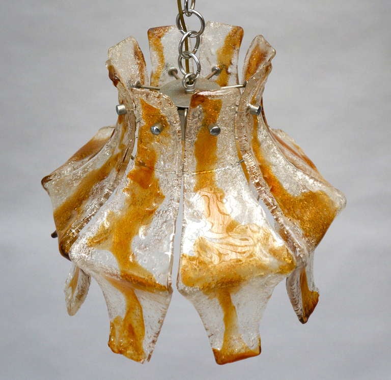 Murano blown amber glass chandelier,
Italy.