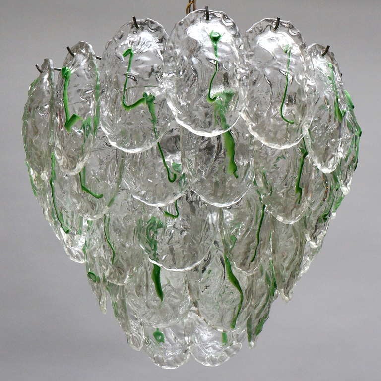 Large Murano chandelier with 40 glass leaves.