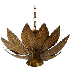 Maison Jansen, Palmenblätter-Decken- oder Wandleuchte, Frankreich, 1970 Maison Jansen, Palmenblätter-Decken- oder Wandleuchte, Frankreich, 1970
