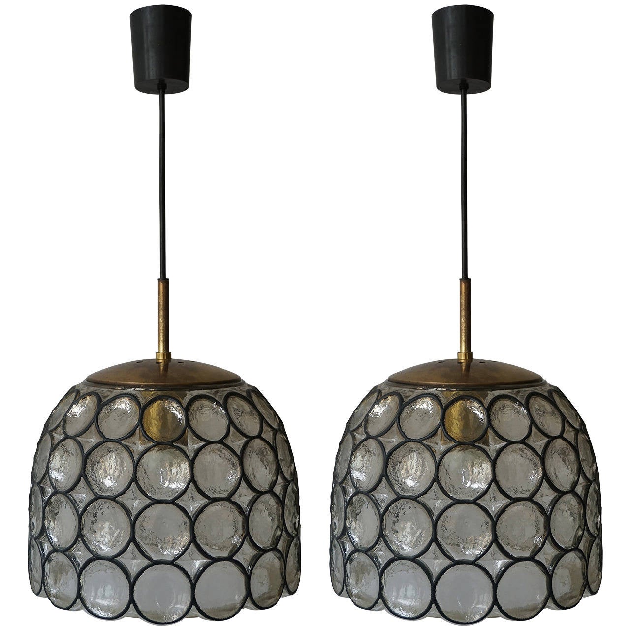 Pair of Italian Murano Glass Pendant Lights at 1stDibs