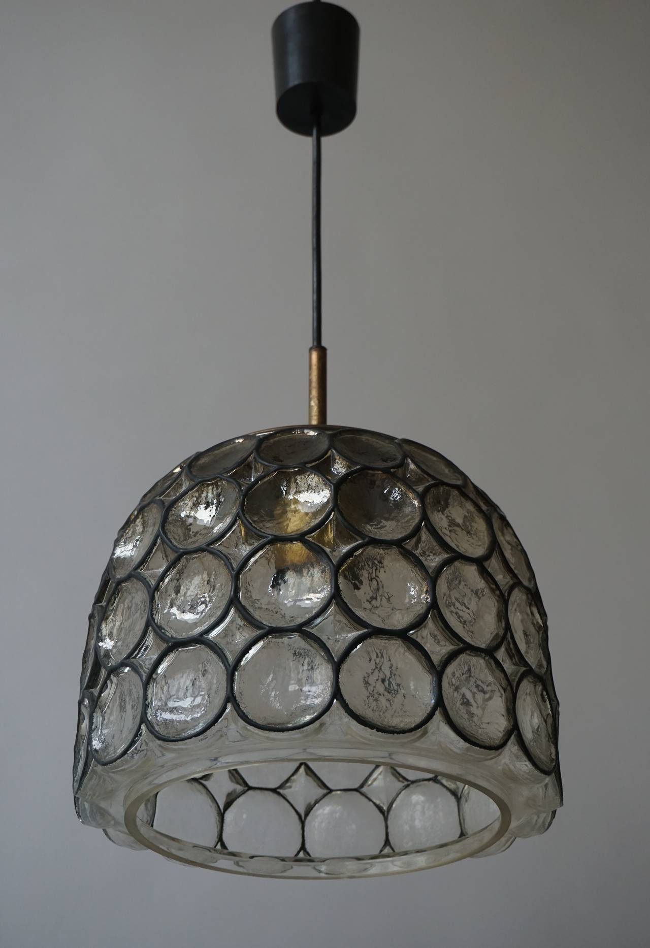 Mid-Century Modern Pair of Italian Murano Glass Pendant Lights