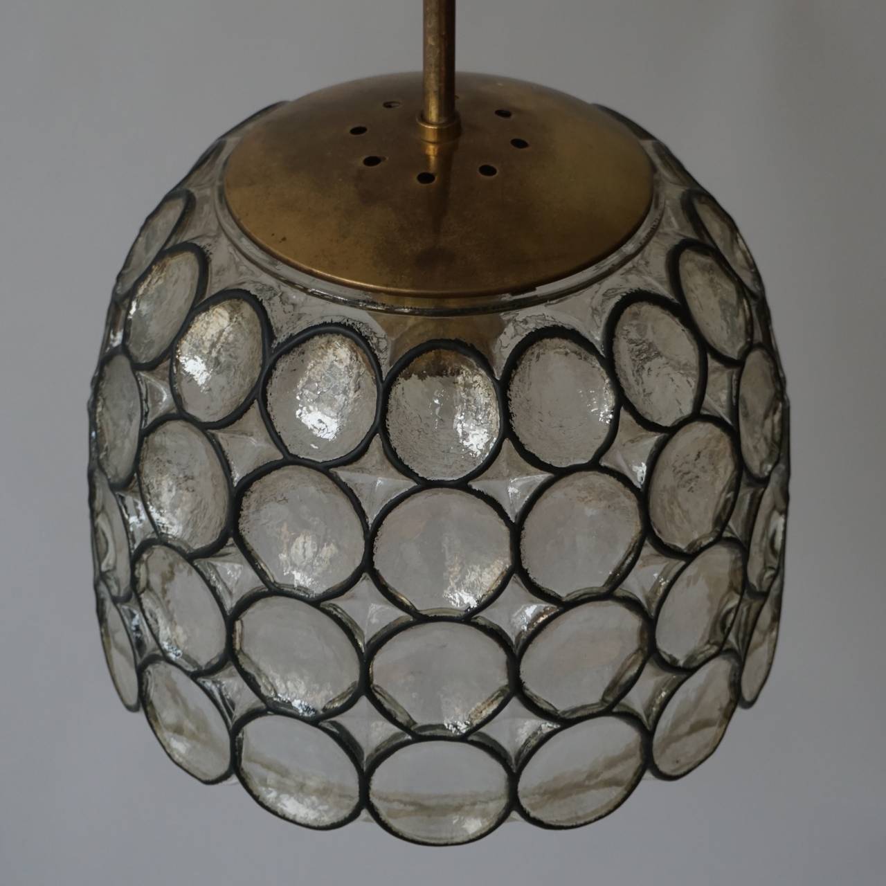 20th Century Pair of Italian Murano Glass Pendant Lights