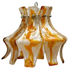 Murano Blown Amber Glass Chandelier 7