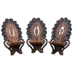 Set of Three Chairs from Congo