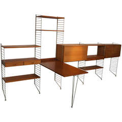 Nils Strinning Wall Unit System for String, Sweden, circa 1950