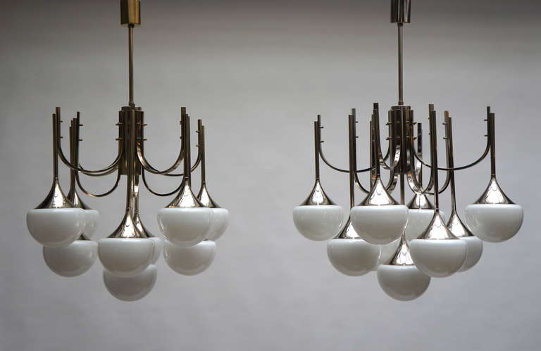 Pair of Murano glass chandeliers.