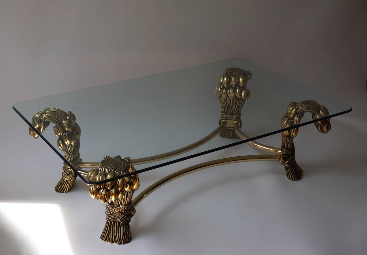 French Glass Coffee Table in the Manner of Maison Jansen