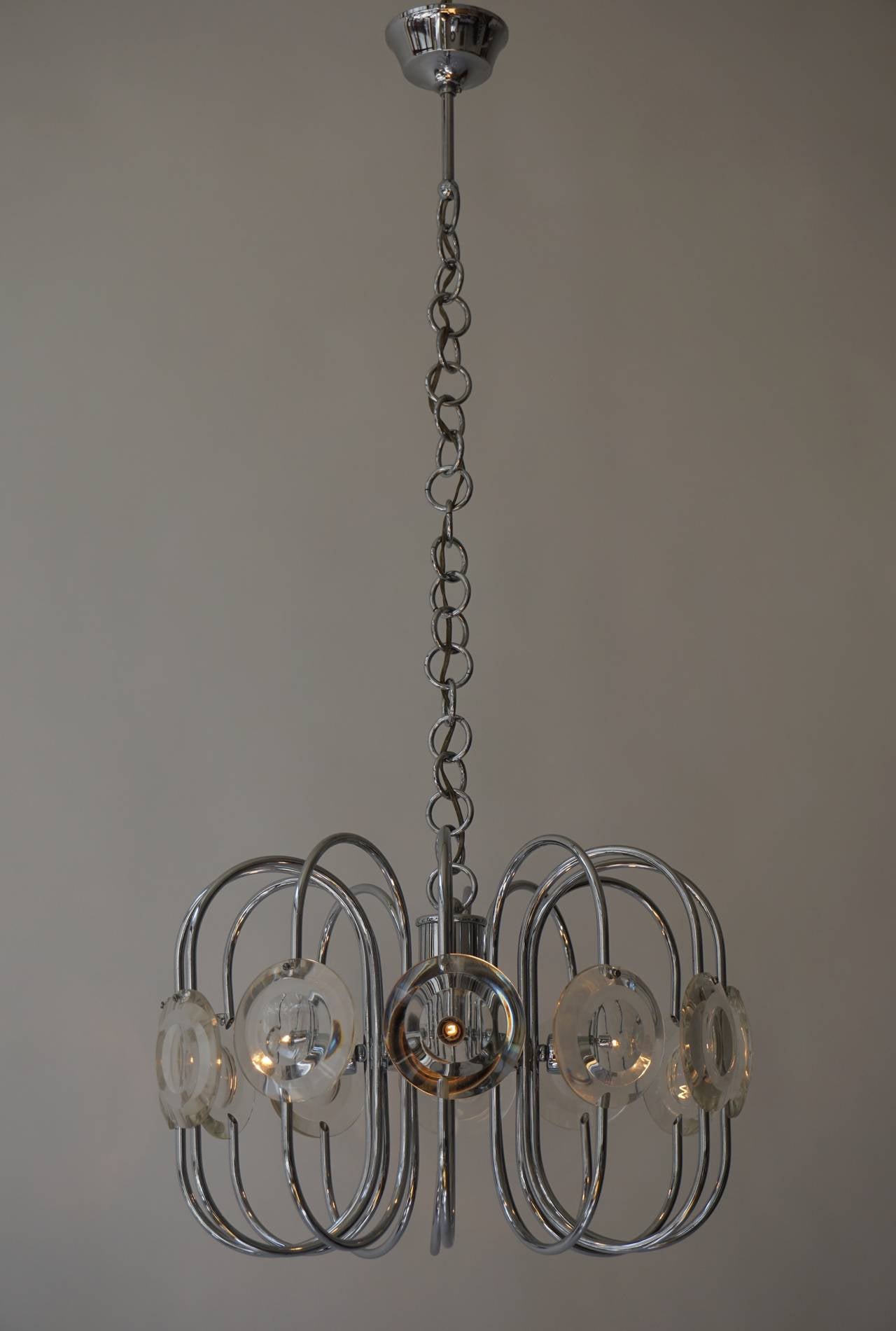 Sculptural Sciolari Chandelier Italian, Design 1970 For Sale 1