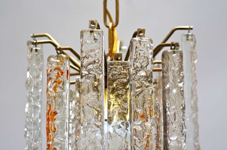 Vintage Italian Glass Kronleuchter aus Murano-Glas von Toni Zuccheri für Venini im Angebot 1