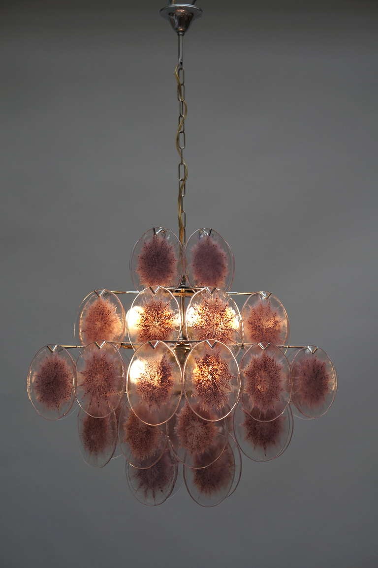 Metal Murano Glass Chandelier, Italy For Sale