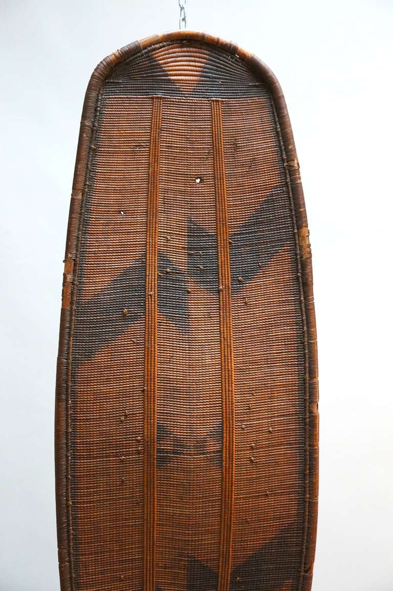 Tribal African Woven Cane Shield from the Congo