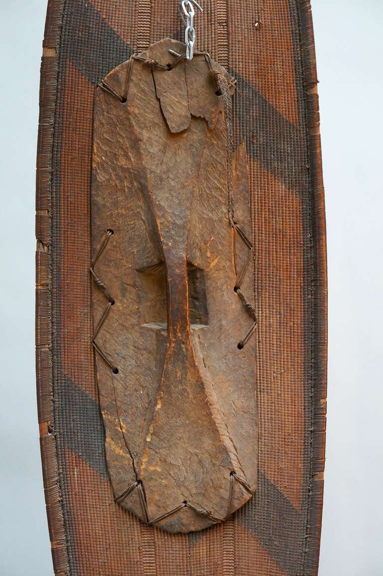 Wicker African Woven Cane Shield from the Congo