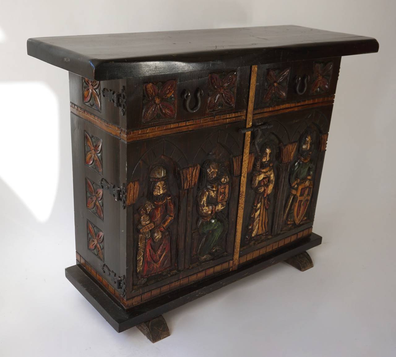 Wood Set of Two Sideboards and One Chair