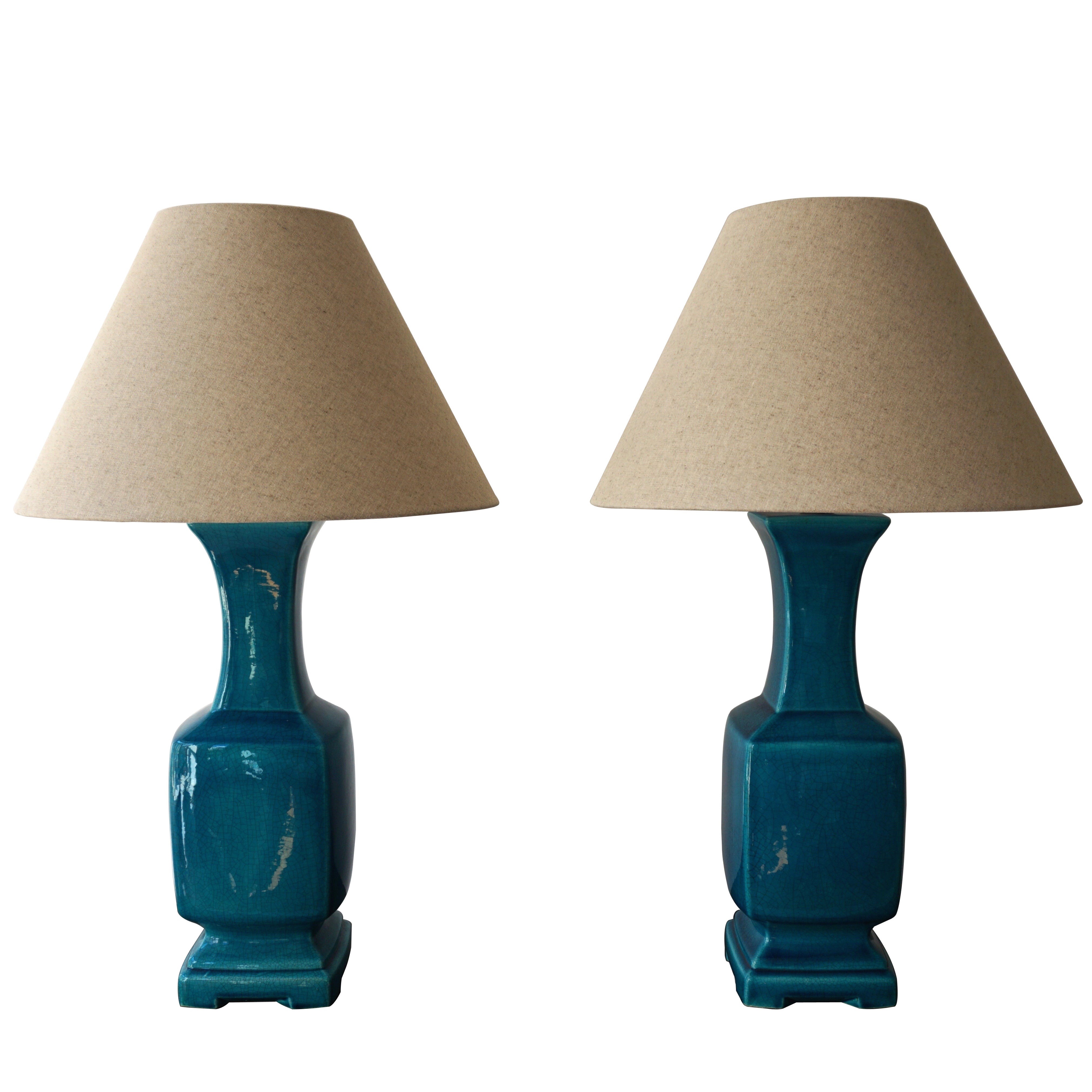 Charming Pair of Table Lights in the Manner of Bitossi