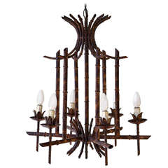 French Art Deco Chandelier in the Style of Jacques Adnet