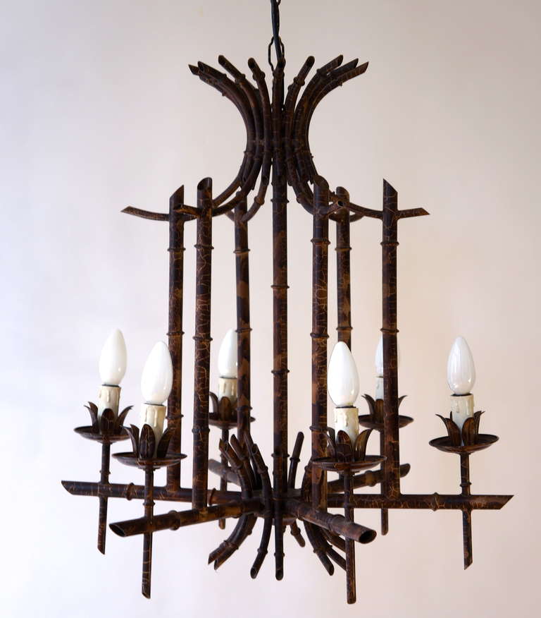 French Art Deco chandelier in the style of Jacques Adnet.
Diameter 60 cm.