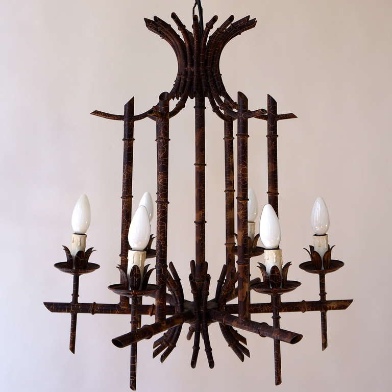 French Art Deco Chandelier in the Style of Jacques Adnet In Good Condition In Antwerp, BE