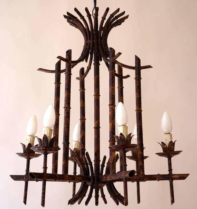 French Art Deco Chandelier in the Style of Jacques Adnet 3