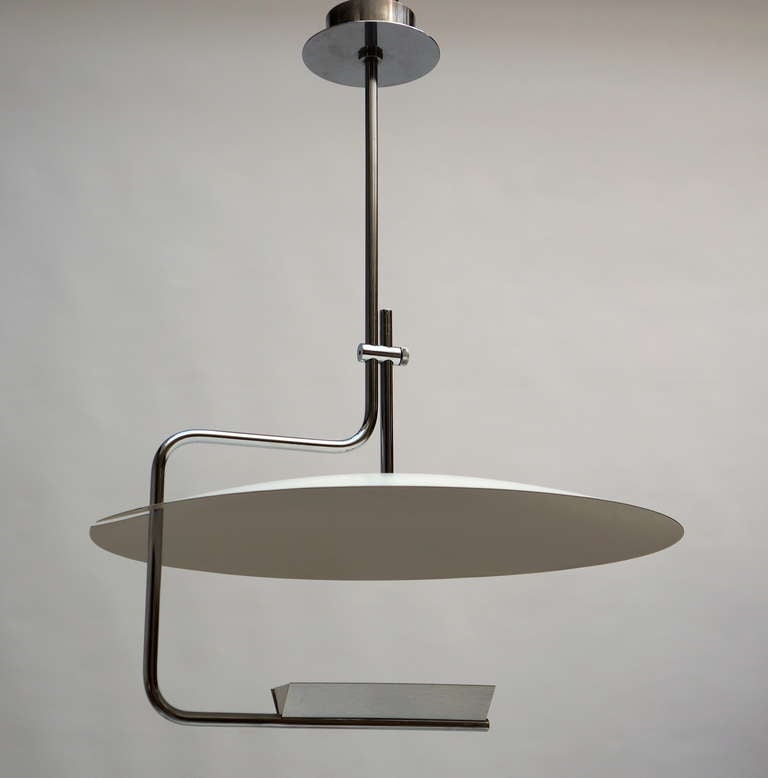 Metal Exceptional and Unique Italian Modernist Chandelier Attributed to Stilnovo