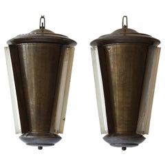 Vintage Set of Two Conical Industrial Lights