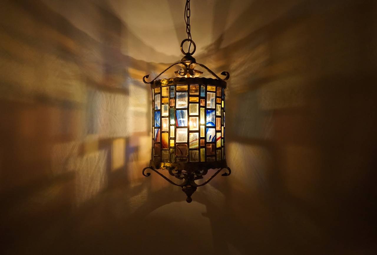 Large Monumental Stained Glass Lantern 1